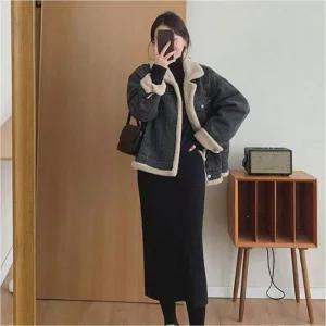 [라일리여성의류] Rly 여자자켓 겨울 데님자켓 퍼안감 보온 청자켓 2컬