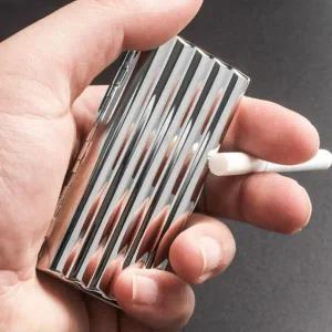 고급스러운 휴대용 스테인리스 담배 보관함 흡연 가위 10개입 케이스 골드 꽂이