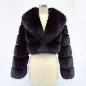 퍼 조끼 털 겨울 여성 패션 인조 모피 코트 칼라 가을 짧은 모조 여우털 푹신한 재킷 여성용 코트