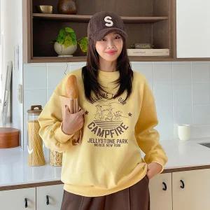 [핑크시슬리] 글러버 기모 박스 맨투맨