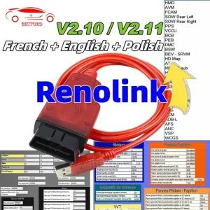 자동차진단기 게이지 스캐너 레노 V210 V211 르노 자동차 OBD2 에어백 리셋 OBD 2 진단 자동 ECM UCH 키 EC