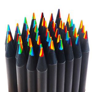 DS TU 12 그림 연필 무지개 스케치 나무 낙서 48 선물 IN 그리기 색칠 컬러 PCS 검은