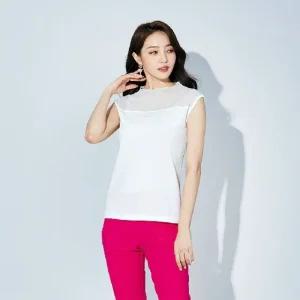 (4일)[까르죠아]망사시스루민소매블라우스