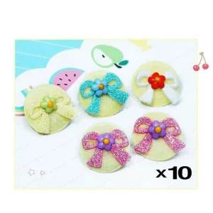 애견 원형리본 고무줄 머리끈 X10(랜덤) 털관리 패션