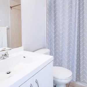 [골드스마일]블루 헤링본 샤워 커튼 중 욕실커튼 방수커튼 욕조가