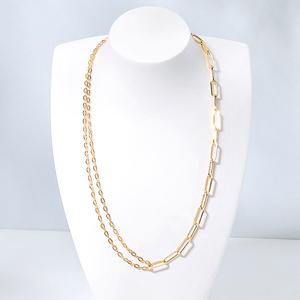 [골드팡] 14k 믹스앤하프 클립체인 목걸이