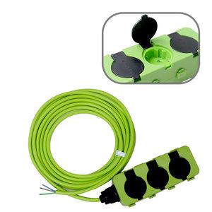 반야 연장코드선 산업용 멀티 3구 5M 3C 2.5SQ 플러그무 연장선 고무커버 노출3구 콘센트덮개 멀티탭 작업선