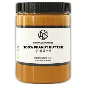 야스티 순 땅콩버터 크리미 500g X 1개 무첨가 100% 피넛버터 잼