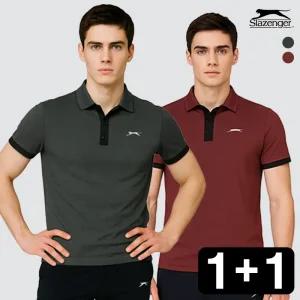 슬레진저_원플원 남성 헤링본 카라 반팔티