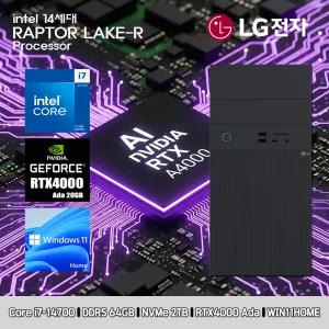 LG 데스크탑 코어i7 14세대 RTX4000 Ada 컴퓨터 B90MV-I7AR4SV-RTX4000 Ada WIN11 i7-14700 64GB SSD2TB