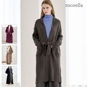 [로코엘라] 뮬리 울 블렌디드 숄카라 여성 니트 코트