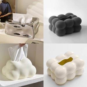 편집샵 마시멜로 구름 케이스 각티슈 박스 세라믹 통 휴지 미니 화장지