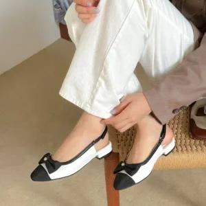 고품질 미들힐 둥근코 스트랩 플랫슈즈 슬링백샌들 3컬러 여성단화 (WFFWWON)