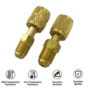 2PCS 냉매 커넥터 변환기 R410 R32 R22 에어컨 어댑터 용 진공 펌프 황동 퀵 커플 링