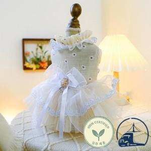 훌륭한 솜씨 반려동물 원피스매력적인 활 장식 편안한 공주 작은개 고양이용 견인력