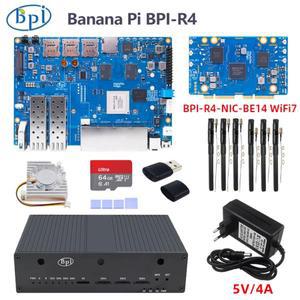 바나나 파이 BPI-R4 미디어텍 MT7988A (Filogic 880) 쿼드 코어 Arm Corex-A73 4GB DDR4 8G eMMC 128MB SPI