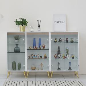 이지-골드 3단 유리 장식장 (400/500/600) 거실 피규어 진열장