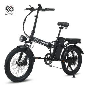 AU테크 스카닉 M20 MAX 바팡모터 최대 850W 접이식 전동 전기자전거 48V 10Ah 블랙(무광), 50.8cm(20인치)