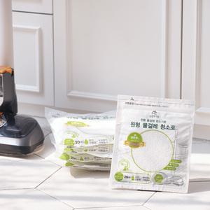 [살림의기술] 일회용 원형 물걸레 청소포 40매 LG 삼성 SK매직 휴스톰 스윙 한경희 신일 오토싱 물걸레청소기 전모델 호환