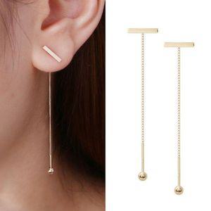 정품 14K 골드 스틱 롱 귀걸이 피어싱 한쪽 금피어싱 14K피어싱 드롭피어싱 롱피어싱 체인피어싱