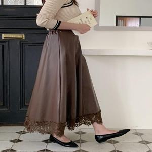 |CDK5E6|다미즈 플레어 디테일 치마 펀칭디테일 여성 밑단 레이스장식