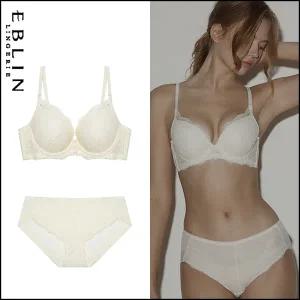 [하프클럽/에블린]에블린 헴팬티세트 레이스 와이어 (크림) EBBRFA248H