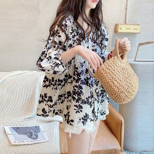 [나코디]프린트퍼프소매블라우스 루즈핏블라우스/BL-7183