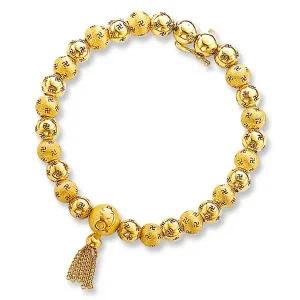 [골드모아][온주얼] 14K 태슬 만자 염주팔찌 (6mm)