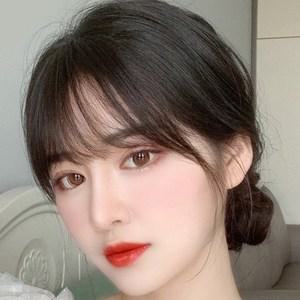 원티크 리얼 자연스러운 앞머리 헤어피스 붙임머리 가발 내추럴 1개