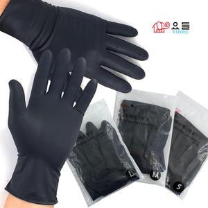 (한정판매)요들 논슬립 라텍스 깔깔이장갑 소(10쌍-블랙S)