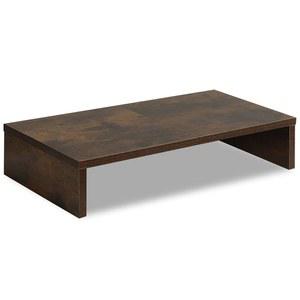 TEAMIX 20인치 모니터 스탠드 라이저, TV/PC/노트북/프린터용 나무 데스크톱 스토리지가 있는 러스틱 브라운 컴퓨터 키보드 정리함