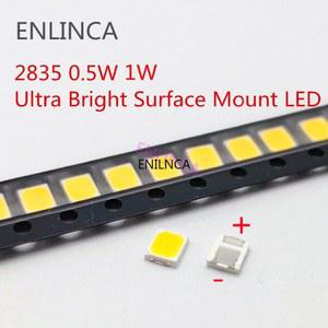 50 100PCs SMD LED 2835 흰색 칩 0 5 W 1W 3V 6V 9V 18V 55LM 아주 밝은 표면 마운트 발광 다이오드 램프