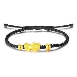 행운 끈 여성 남자 패션 매듭 재물복 건강 소원 성취 팔찌 검정색 (WFJE3I3)