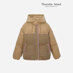 [Thursday Island] 코듀로이 블록 모직 다운 점퍼(T238MDJ237W)