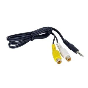 SW0053 스테레오 3.5(M) to 2RCA(F) 앰프 음향 스피커 오디오 연장케이블 1M