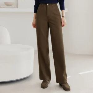 [시크라인] (~XXL까지)(기장선택) 사라타렌 와이드 코튼 팬츠 가을 겨울 데일리 일상 캐쥬얼 출근룩 베이직 빅사이즈