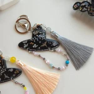 라라오브젯 감성 자개 갓 키링 / 전통 소품 가방 장식 열쇠고리 자동차 키홀더 선물
