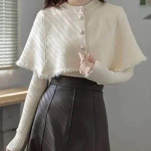 [예쎄] (2종SET)케이프+슬림 브이넥 니트티(S4WSE024A)