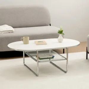 디어 1000X600 2단 소파 테이블 타원형 강화유리 탁자 거실 쇼파 미드 센츄리 좌식
