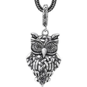 8488950 남자 목걸이 가벼운 심플 패션 FMRRLGNX S925 스털링 실버 빈티지 부엉이 펜던트 남성과 여성의 개
