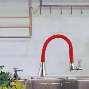 자바라수전 교체용 수도꼭지 일체형 칼라 가로단수 레드 CTG9+7pdV