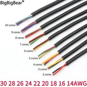 UL2464 피복 전선 케이블 30 28 26 24 22 20 18 16AWG 구리 신호 2 3 4 5 6 7 8 9 10 코어 전자 오디오 와