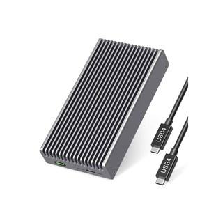 팬리스 스피디 40Gbps M.2 NVMe SSD 인클로저, USB4/썬더볼트 4 알루미늄 외장 핀형 방진 냉각 설계, 최대 8TB 실버(그레이) PCIe 지원