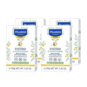 무스텔라 베베 베이비 콜드 크림 함유 젠틀 비누 100g 4개 Mustela Gentle Soap with Cold Cream