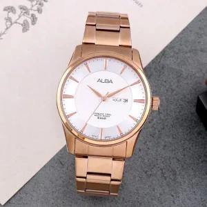 알바 AV3322X1 모던 슬림 데이데이트 아날로그 캐쥬얼 정장 남자 메탈 시계 d