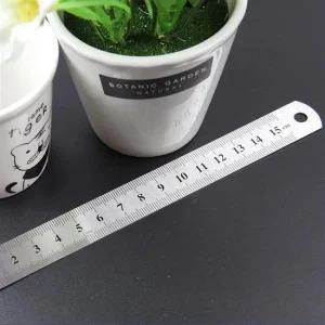 제도자 철자 15cm 설계 제도용 1P 스틸자 양면