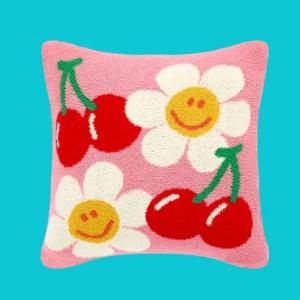 위글위글 쇼파 쿠션 커버 거실 여성 집들이 선물 핑크