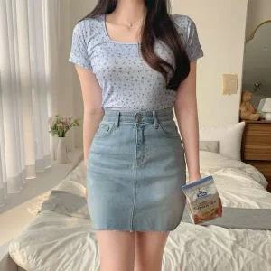 [하프클럽/]레이디스 숏슬리브탑 S/S 썸머 데일리룩 플로럴 미니티 러블리룩