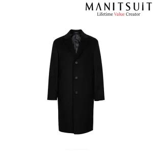 [롯데백화점]맨잇슈트 맨잇슈트 블랙 솔리드 울혼방 세미 오버핏 누빔 겨울코트(MAED33-160)