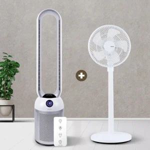 [MILLTH] 밀스 BLDC 24단 날개없는 리모컨 선풍기+10인치 서큘레이터